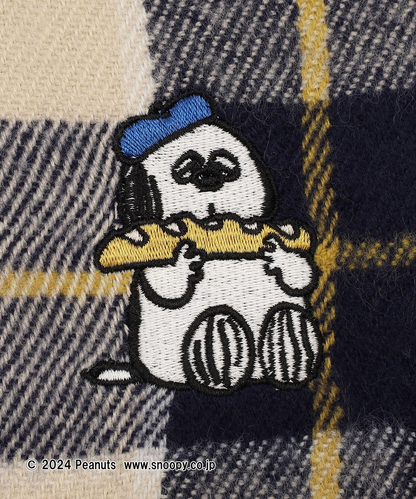 Snoopy史努比｜PEANUTS x Afternoon Tea下午茶联名巴黎铁塔系列双面刺绣图案披肩/围巾｜约总长200cm/宽62cm/流苏10cm