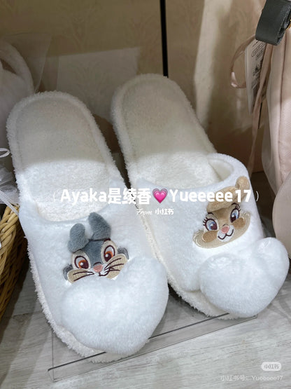 Disney｜Miss Bunny &amp; Thumper Room Shoes Asymmetric Heart PASTEL BUNNIES
