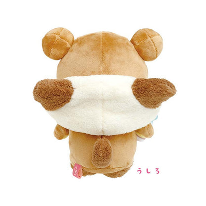 Rilakkuma轻松熊｜泡汤/泡温泉系列猫耳朵小坎肩玩偶/公仔/小肉爪｜约210 x 170 x 110 mm