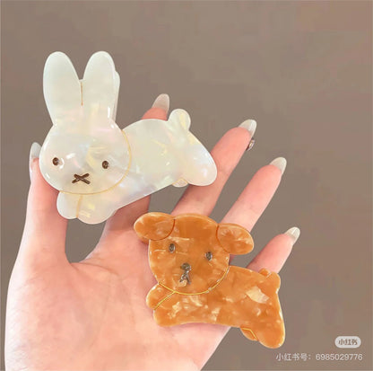 Miffy｜Pearl Acrylic Hair Claw Clip｜80×54×45mm approx.