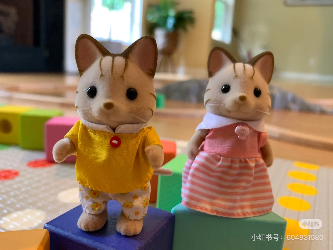SylvanianFamilies森贝儿家族｜Striped Cat Family三纹猫一家四口站宝套装玩具/过家家5180