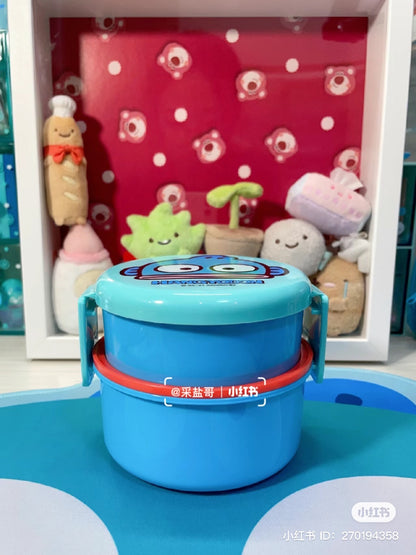 Sanrio｜丑鱼圆形叠装抗菌双层饭盒/附小叉子/微波炉洗碗机可用｜230ml?270ml