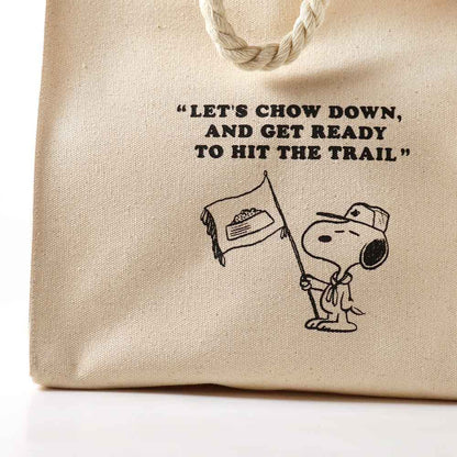 Snoopy｜Hit the Trail限定Beagle Scout 绳结帆布托特包/大容量购物袋｜约W300×H350×D300㎜