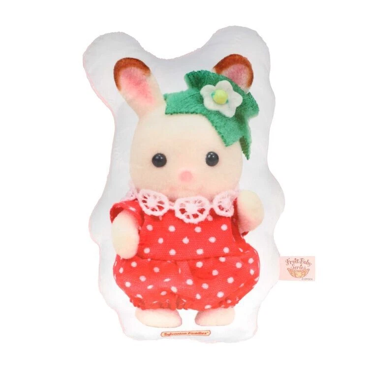 SylvanianFamilies|Baby Fruit Series Die-cut Cushion Strawberry Chocolat Rabbit
