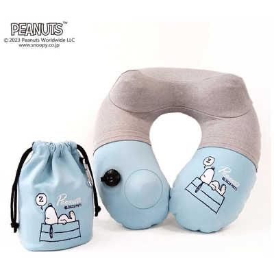 Snoopy史努比｜按压充气便携U型枕/差旅神器/可收纳｜约30.5 x 宽 30 x 高 12 cm