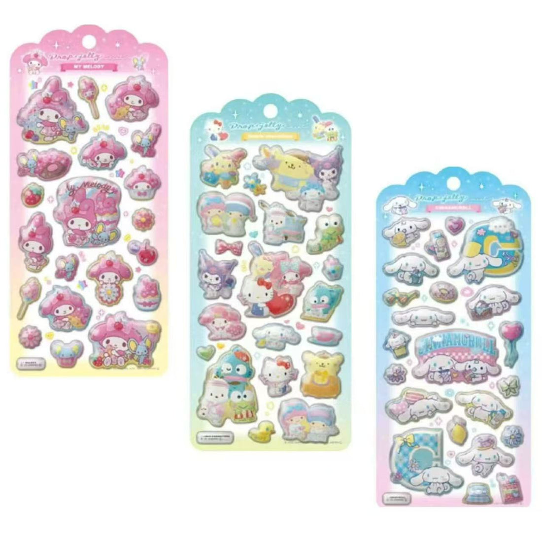 Sanrio｜Characters Drop Jelly Stickers｜200 x 95 mm approx.