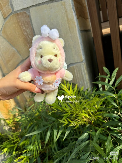 Disney｜2024 HONEY DAY 超萌粉嫩蜜蜂噗噗公仔/玩偶/挂件/可脱帽｜M約高さ39×幅28×奥行き22cm/挂件約 高さ19×幅13.5×奥行き8cm