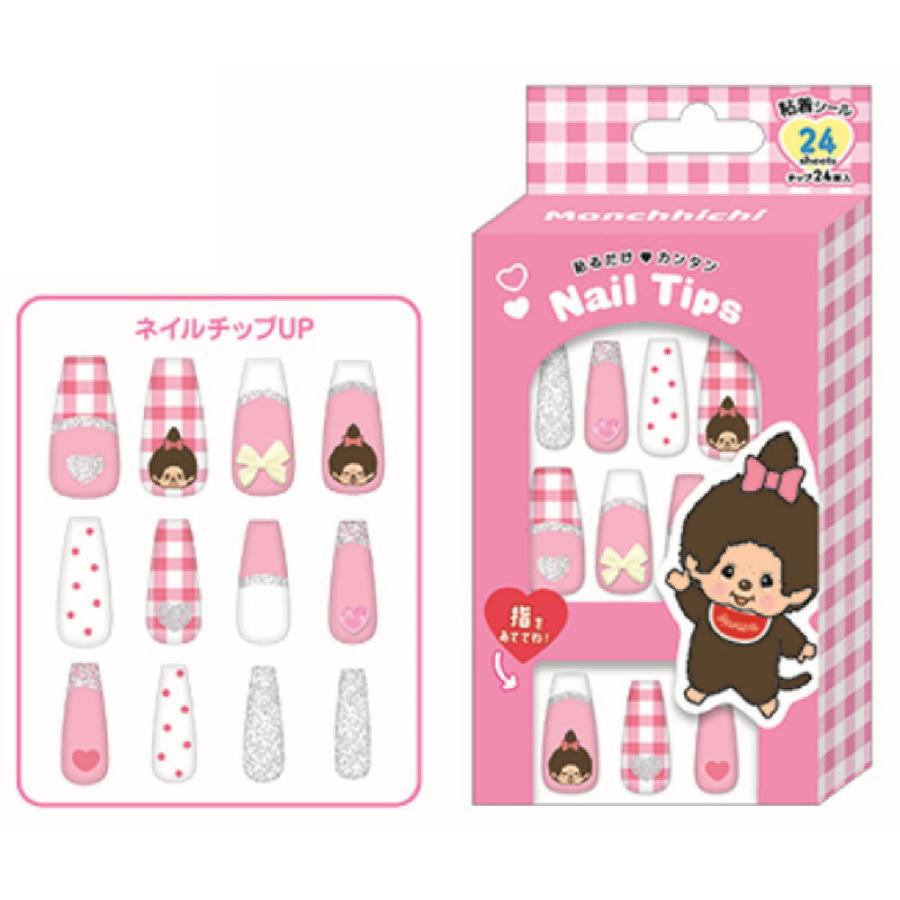 Monchhichi｜Nail Tips/ Character French Nails｜H135 x W73 x D20mm approx.