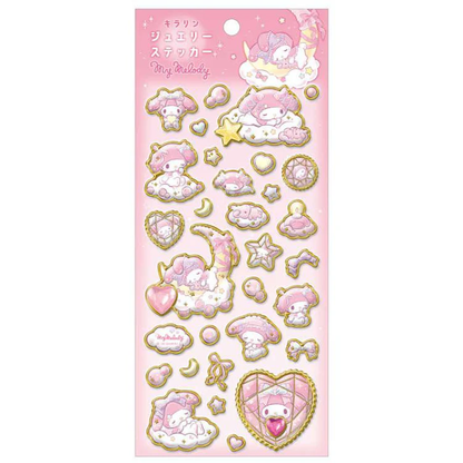 Sanrio｜Gold Foil Jewel Sticker｜220×95×5mm approx.