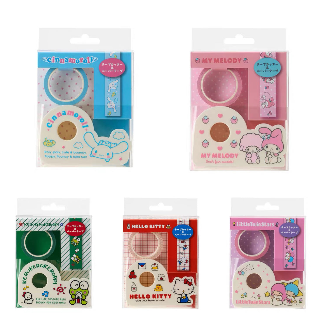 Sanrio｜Everyday Goods Forever Tape Cutter &amp; Paper Tape｜9×2.5×5.7cm approx.
