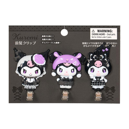 Sanrio｜Monochrome Fashion Series KUROMI BANGS CLIP SET｜3.30 × 0.70 × 7.00 cm approx.