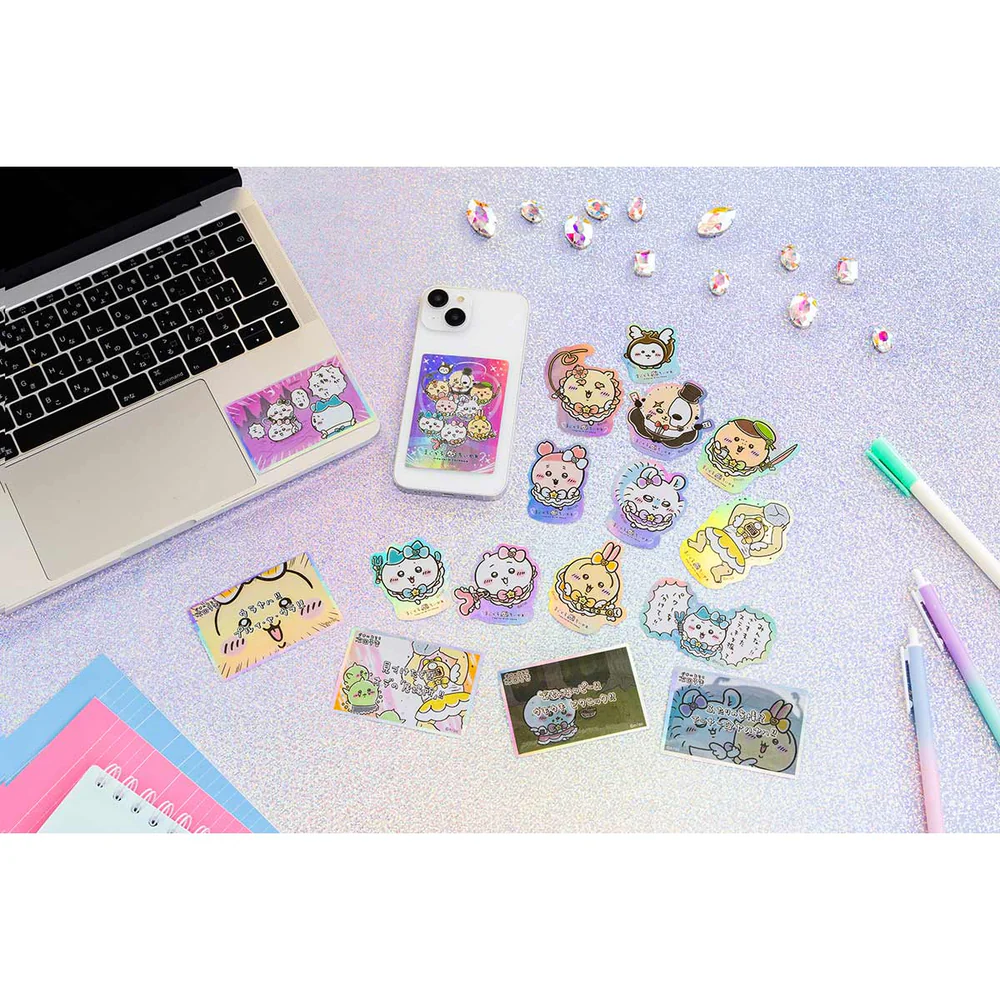 Chiikawa 吉伊卡哇|超魔法少女/小魔仙系列大张镭射偏光闪闪贴纸/手机贴/行李箱贴