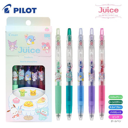 Sanrio｜Pilot Juice限定角色透明彩色圆珠笔/可夹本子｜5支/0.5mm芯