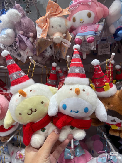 Sanrio三丽鸥｜Mascot Holder/ Christmas 2024圣诞限定可爱角色毛绒玩偶挂件/包挂｜约8.5×6.5×19cm
