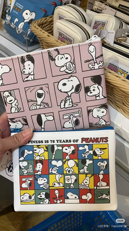 Snoopy｜PEANUTS 75th Anniversary Flat Pouch｜165 x 120 x 20 mm