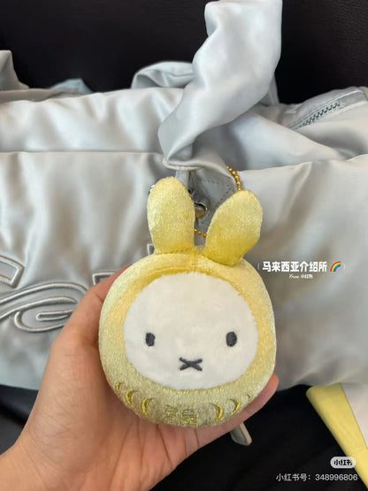 Miffy｜Gold Lucky Daruma Mascot Holder /Plush Keychain｜H12 x W8 x D7cm approx.