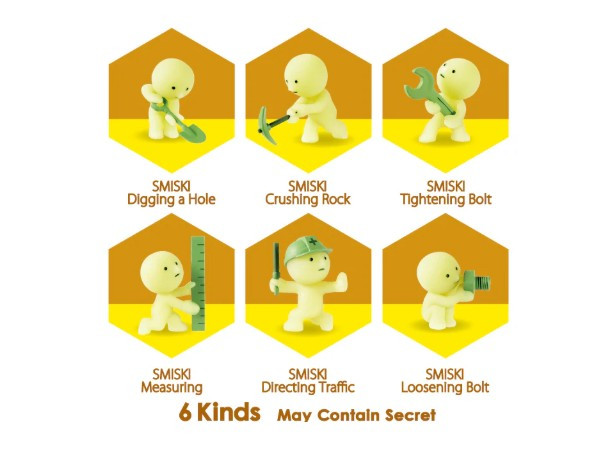 SMISKI｜Mini Glow Figure - CONSTRUCTION mystery bag/blind box/All 6 types｜1pcs