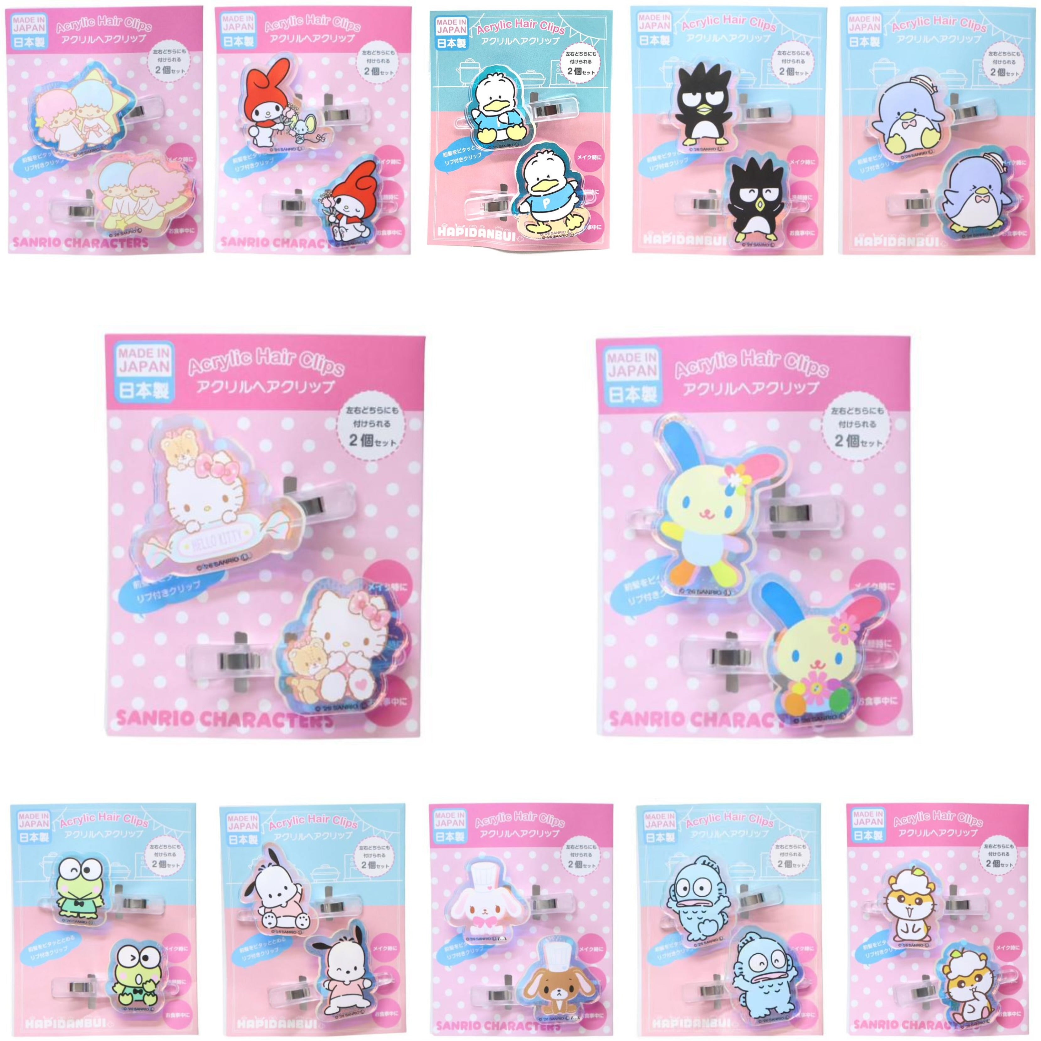 Sanrio｜Aurora Acrylic Hair Clip Set｜40×40mm approx.