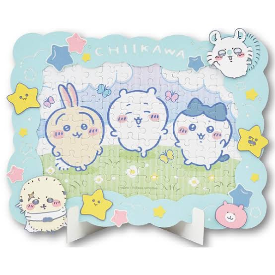 Chiikawa 吉伊卡哇｜三小只可爱拼图/可站立相框式桌面摆件/自带角色相框｜108块
