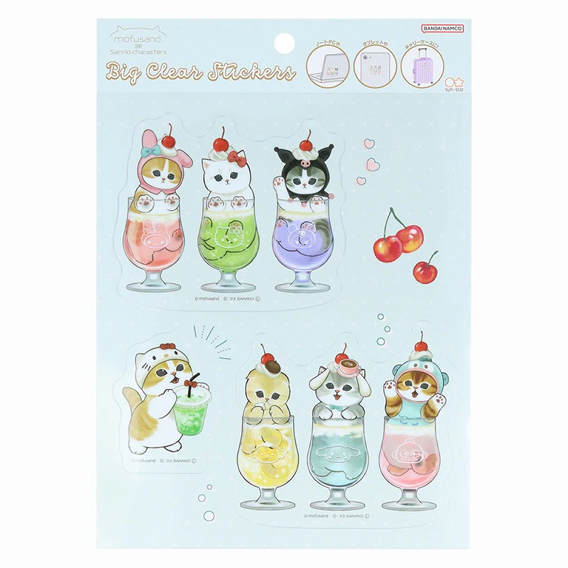 Mofusand｜Sanrio × Mofusand Big Vinyl Sticker｜W148×H180×D0.3mm approx.