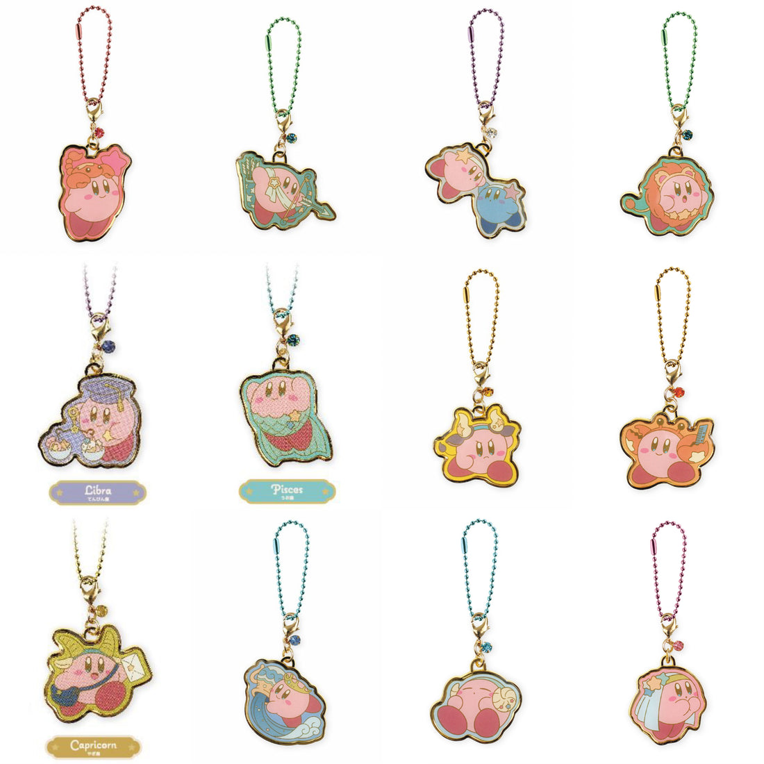 Kirby｜限定星之卡比12星座系列钻坠挂件/挂链｜H38 x W40 x D2mm