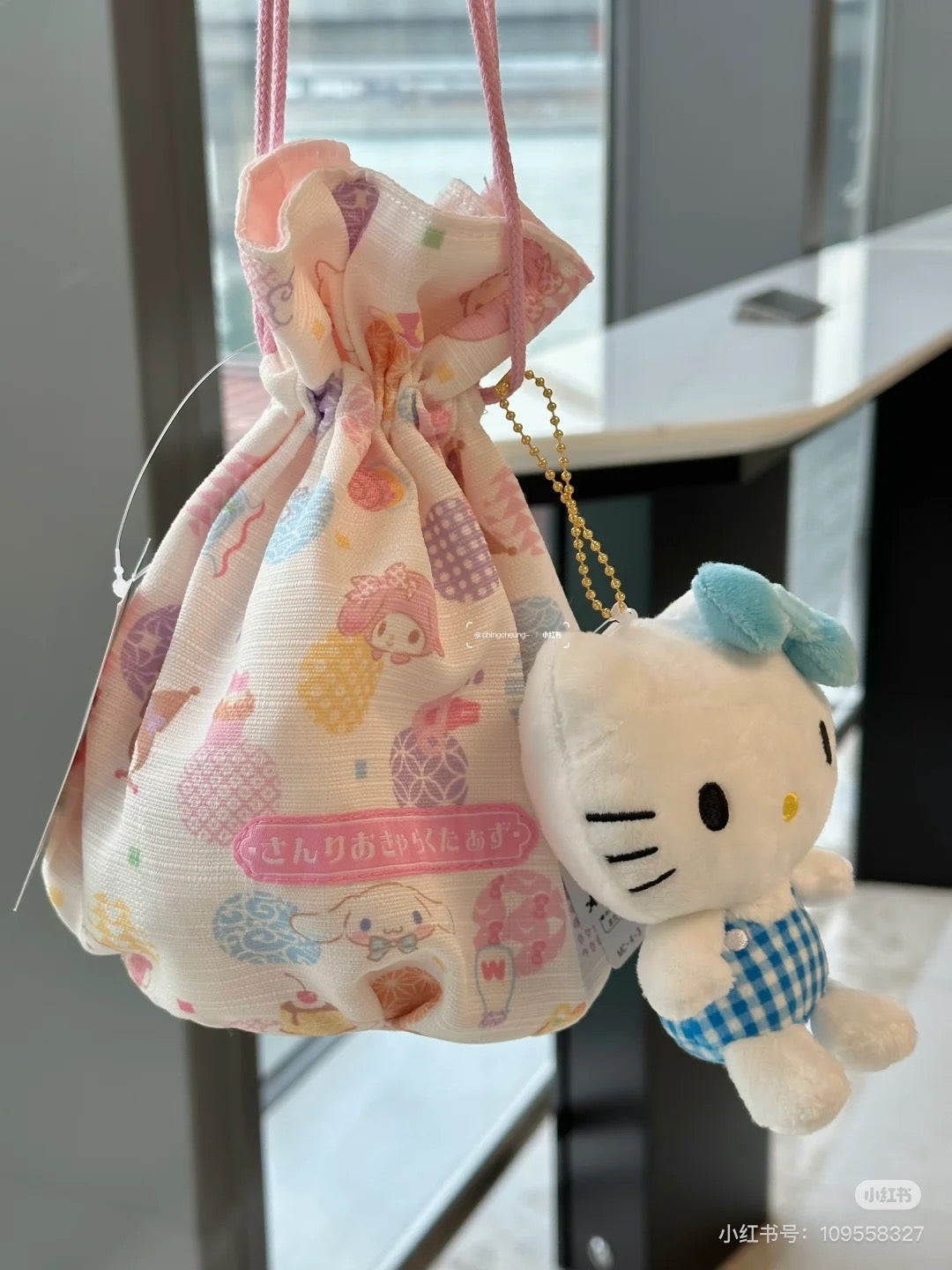 Sanrio三丽鸥｜Drawstring Purse - Japanese Pastel日式粉彩抽绳束口巾着/收纳包｜约22×10.5×23cm