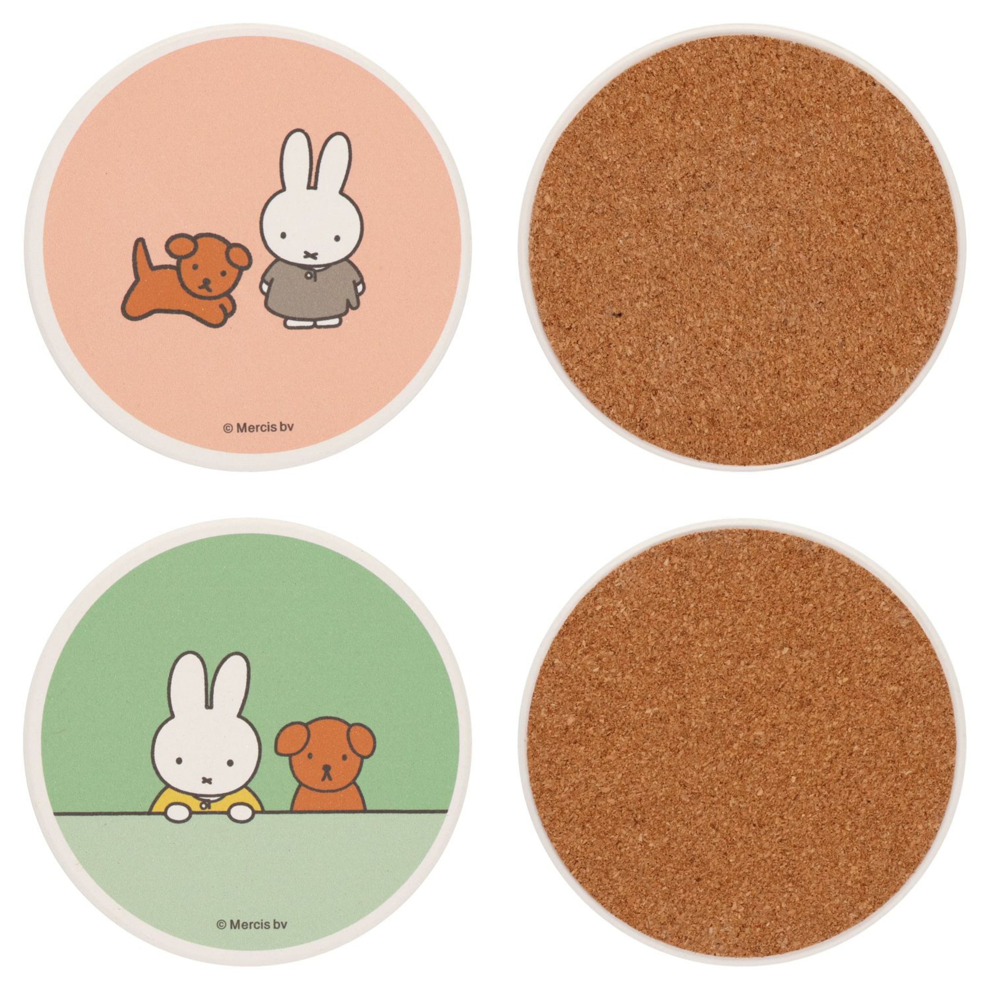 Miffy米菲｜可爱陶质吸水杯垫｜約Φ9×D0.7cm