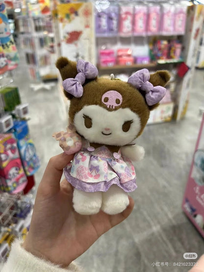 Sanrio三丽鸥｜Mascot Keychain粉彩碎花毛绒玩偶挂件/包挂｜约幅9.5×奥行7×高さ13cm