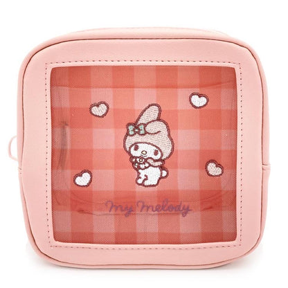 Sanrio｜正方形大容量半透明纱网防水收纳包/化妆包｜約H150×W150×D70mm