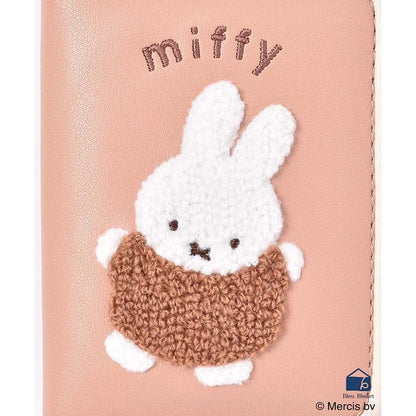 Miffy米菲｜毛茸茸刺绣皮质感可伸缩卡包｜约高さ10??横幅7.5??厚さ1.5