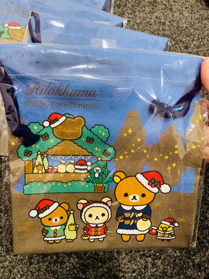 Rilakkuma轻松熊｜圣诞可爱束口袋/巾着