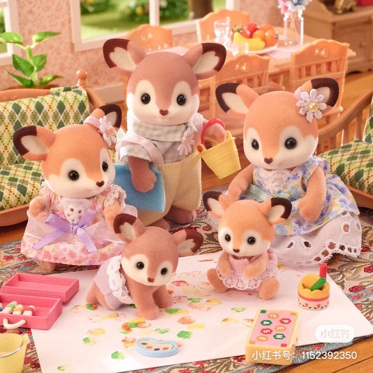 SylvanianFamilies森贝儿家族｜Deer Family Doll set梅花鹿家族系列/一家四口套组/玩具/过家家