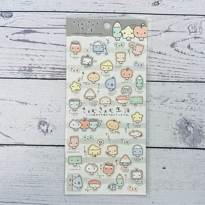 San-X｜Kyomu Kyomu Seikatsu Sticker Set ｜200×95mm approx.
