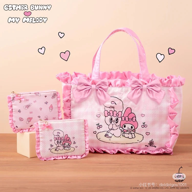 EstherBunny｜My melody Gingham pouch