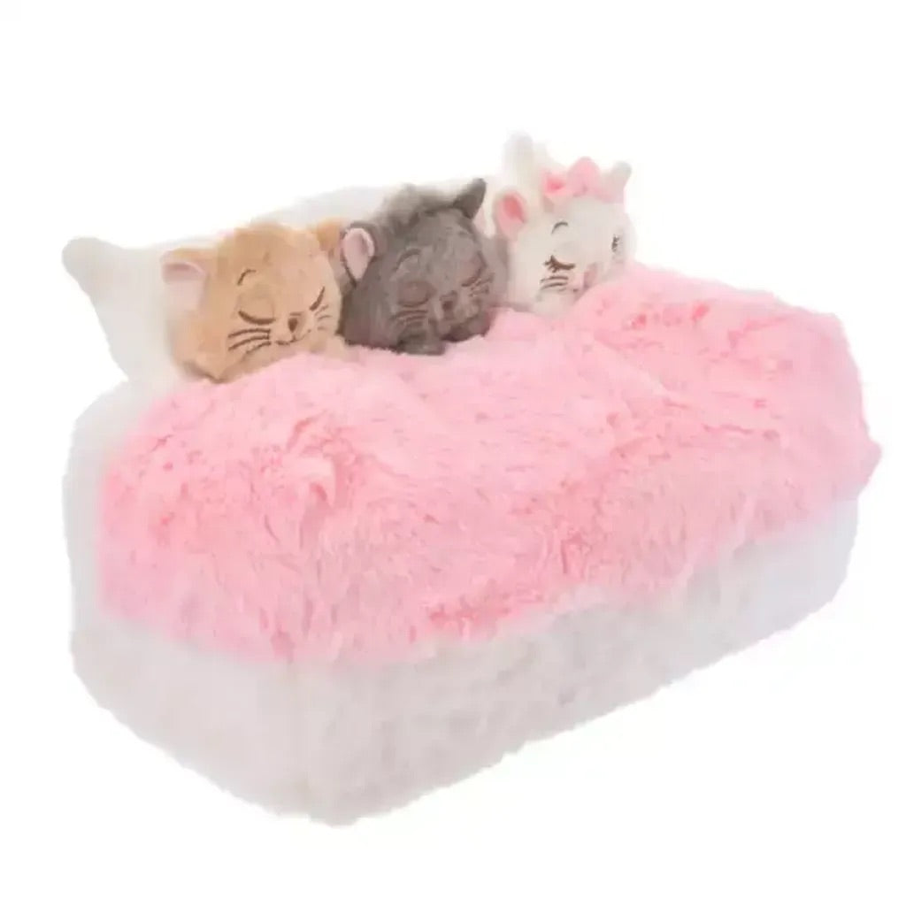 Disney ｜Tissue Box Cover Plush - Marie &amp; Berlioz &amp; Toulouse / Interior Animal东迪玛丽猫三兄妹毛茸茸纸巾套盒｜约15.5×29×18cm