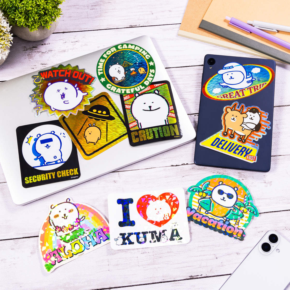 Nagano｜Characters Hologram Large Sticker｜H68 x W126mm approx.