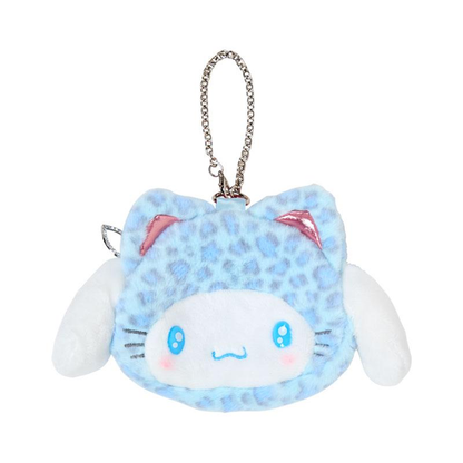 Sanrio｜Leopard Gal Cat Face-shaped Pouch Bag｜13×2×11cm approx.