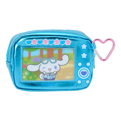 Sanrio｜Academy Sparkling Journey Camera-Style Metallic Pouch with Carabiner｜9.5×6.5cm approx.
