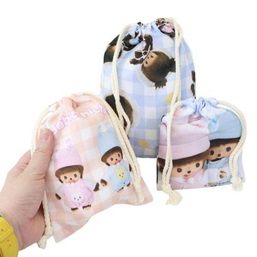 Monchhichi｜Bebichhichi Drawstring Bag 3-Piece