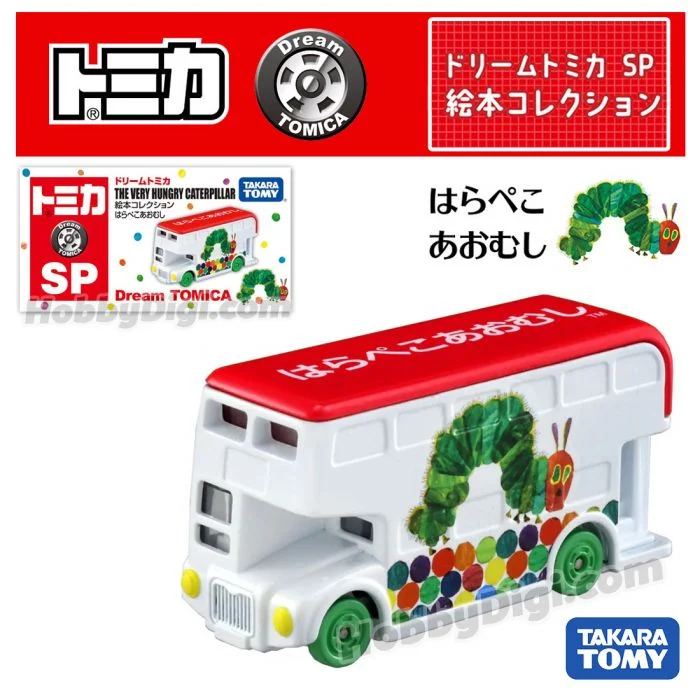Tomica｜Takara Tomy D Tomica Box SP Picture Book Collection The Very Hungry Caterpillar多美卡绘本故事书系列很饿的小毛毛虫玩具车｜约3.9 x 4.3 x 8.0cm