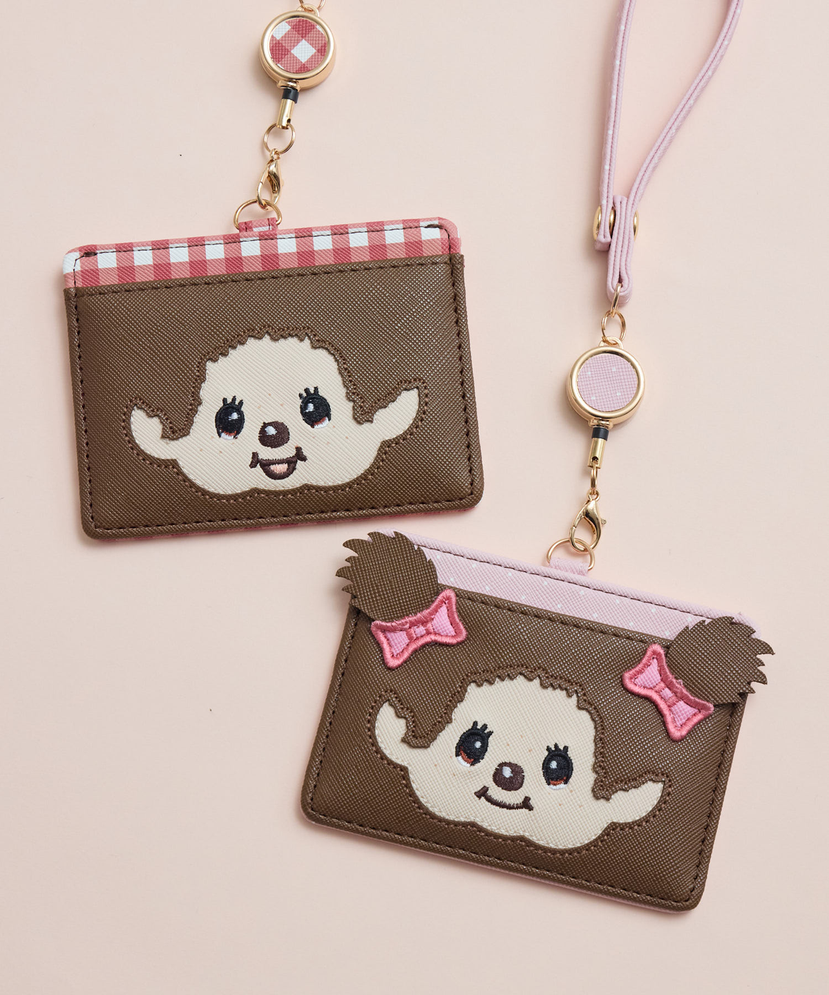 Monchhichi｜Pass Case Card Holder &amp; Reel｜ 110×81×4mm approx.