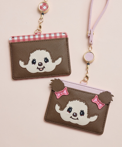 Monchhichi｜Pass Case Card Holder &amp; Reel｜ 110×81×4mm approx.