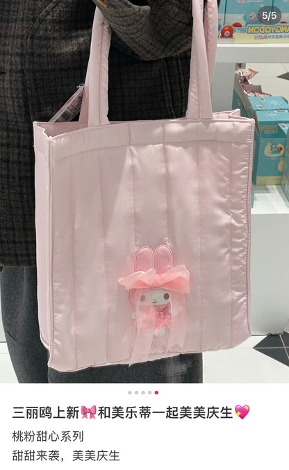 Sanrio三丽鸥｜My Melody Birthday 50th Anniversary Princess Ribbon Tote Bag 美乐蒂50周年生日粉桃甜心系列托特包/单肩包｜约40.2 x 35.7 x 7.9cm