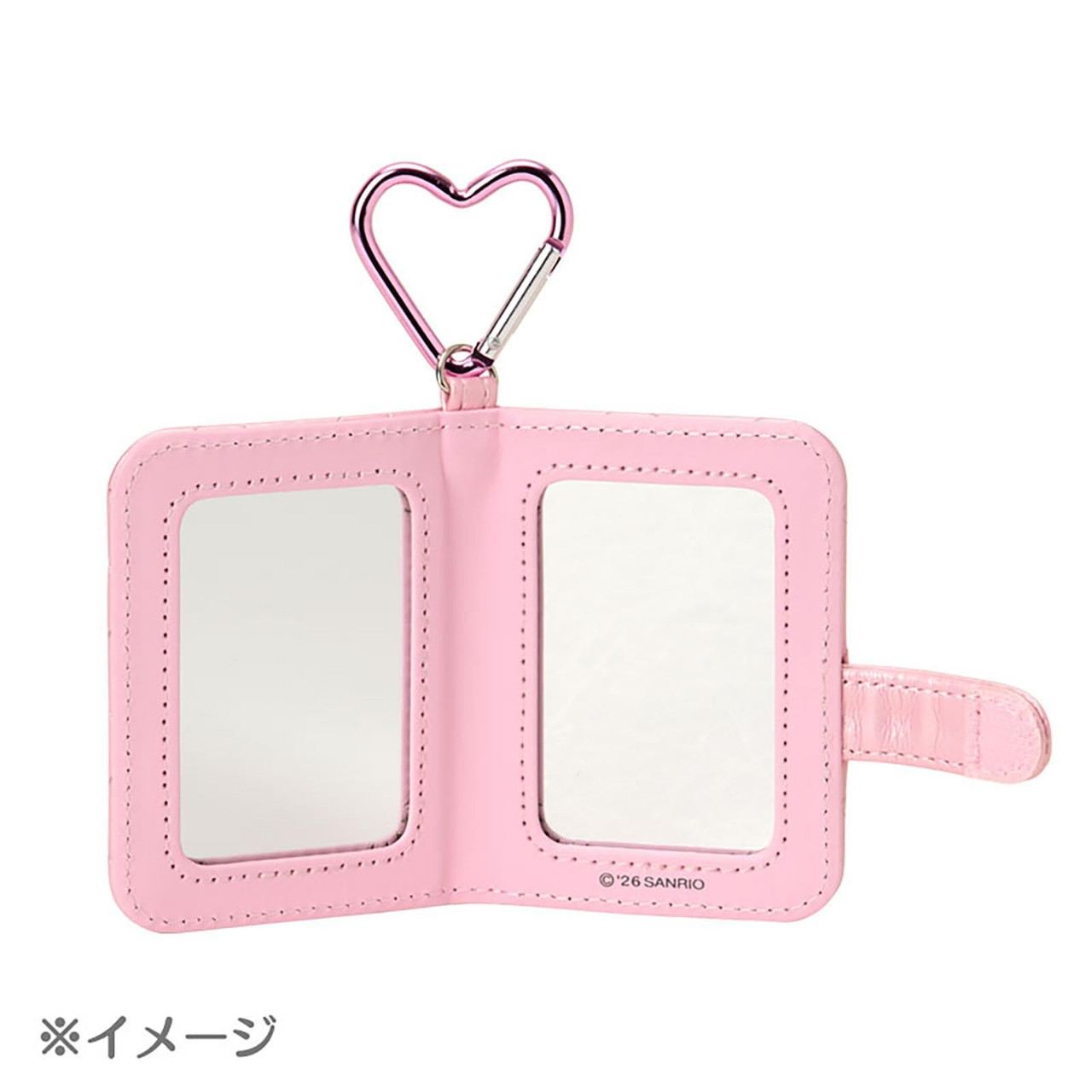 Hello Kitty｜Miniature Quilt Notebook Style Double-sided Compact Mirror with Carabiner｜7×2.5×8.5cm approx.