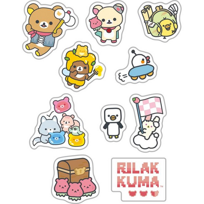 Rilakkuma｜Gaming Pixel Art Flake Sticker Set｜50 pieces