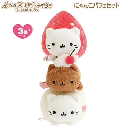 Sanx｜Universe "Heart" Nyannyannyanko Nyanko Parfait Plush Set