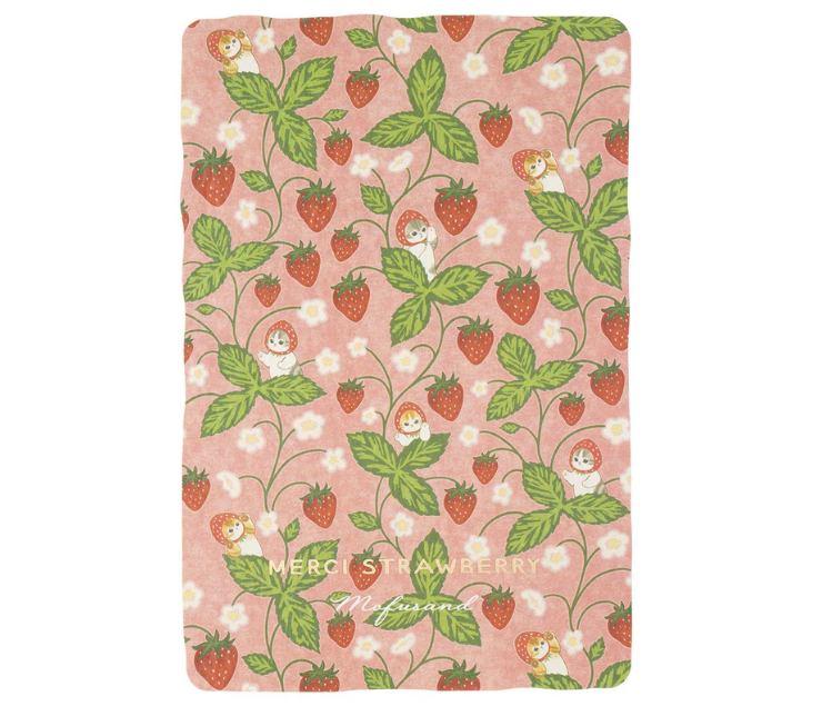 Mofusand｜Merci Strawberry Foil-Stamped Die-Cut Postcard｜H127 x W127mm approx.