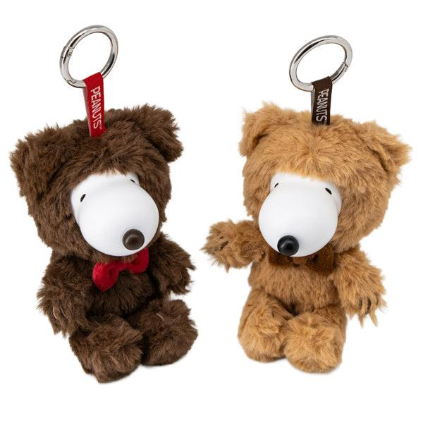 Snoopy｜Peanuts Fluffy Hooded Bear Fine Face Mini Mascot Holder /Plush Keychain｜8×11×8cm approx.