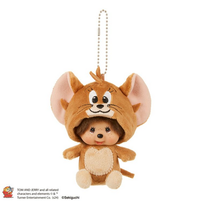 Monchhichi｜Tom &amp; Jerry x Monchhichi  Big Face Mascot Holder /Plush Keychain｜H13 x W10.5 x D7cm approx.