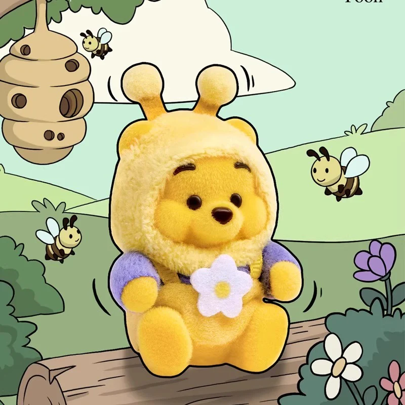 MINISO Disney Winnie the Pooh Touching Garden Series Flocking Figure Toy Blind Box